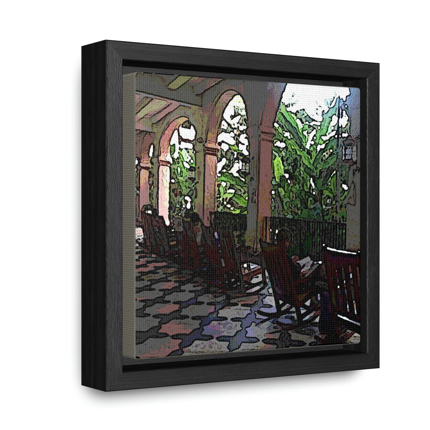 Gallery Canvas Wraps, Square Frame ...  Lanai & Rocking Chairs At: 'The Pink Palace' ... The Royal Hawai'ian ... Honolulu, HI ... '27Oct2014' ... Original Works ...