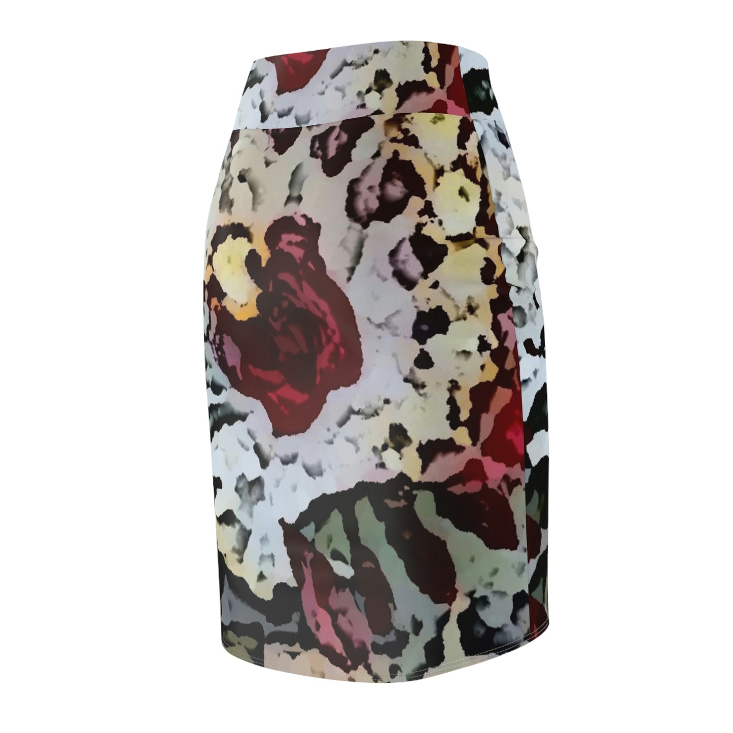 Women's Pencil Skirt ... "A Friendly Flower" ... Pointsettia 'Pointing' ... Original Works ... (Supplied Photograph) ...