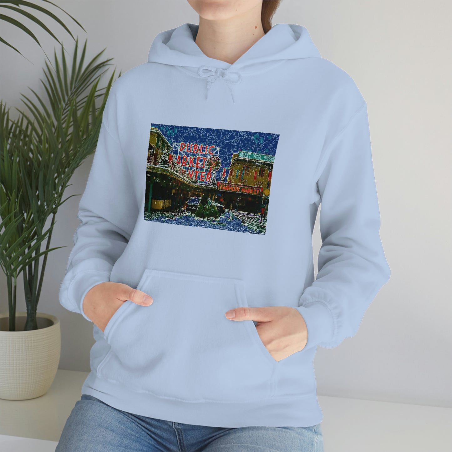 Unisex Heavy Blend™ Hooded Sweatshirt ... Pike Place Market: 'The Public Market', Seattle, Washington. Circa Fall 2013 ...