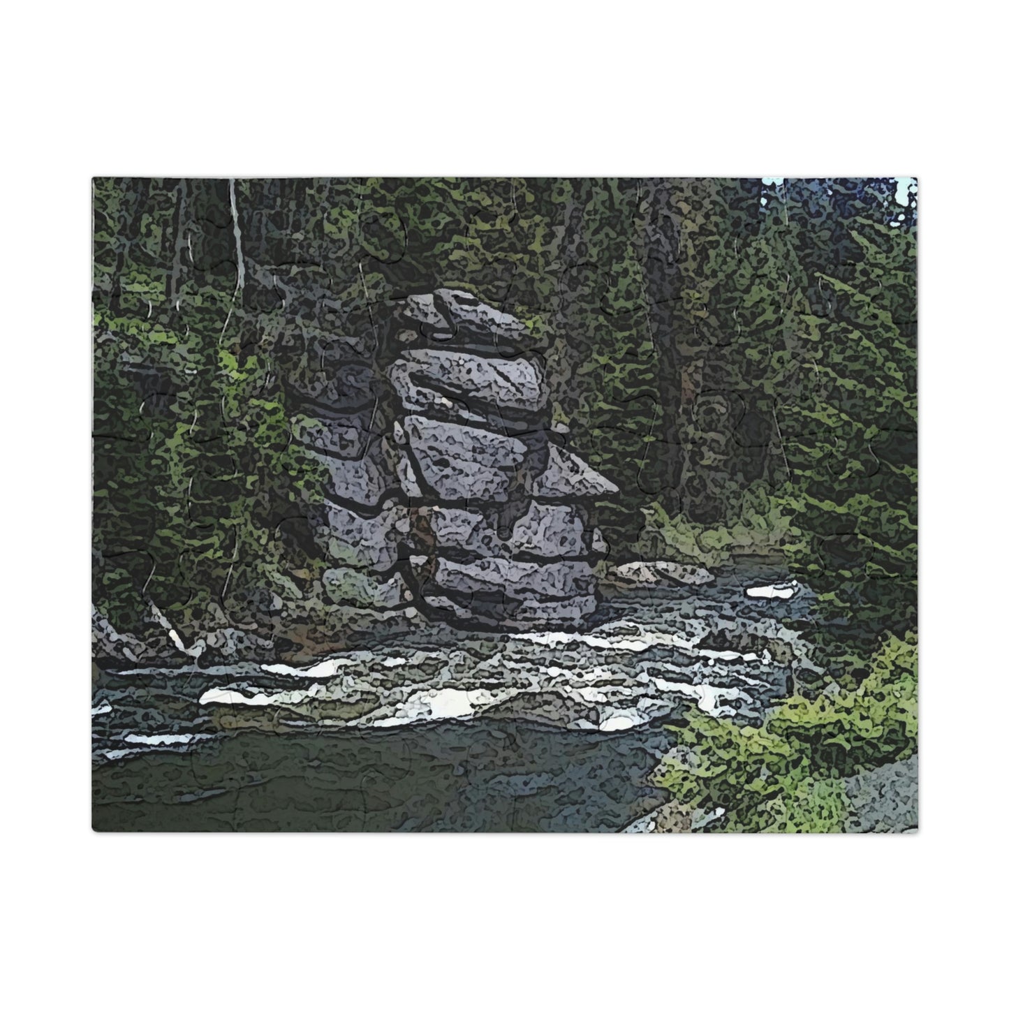 Jigsaw Puzzle (30, 110, 252, 500,1000-Piece) ..."I Am Innocent" ... Tricky-Dick Immortalized ... Nixon Rock: Along The River ... Central Idaho, Summer 2020 ... Original Works ...