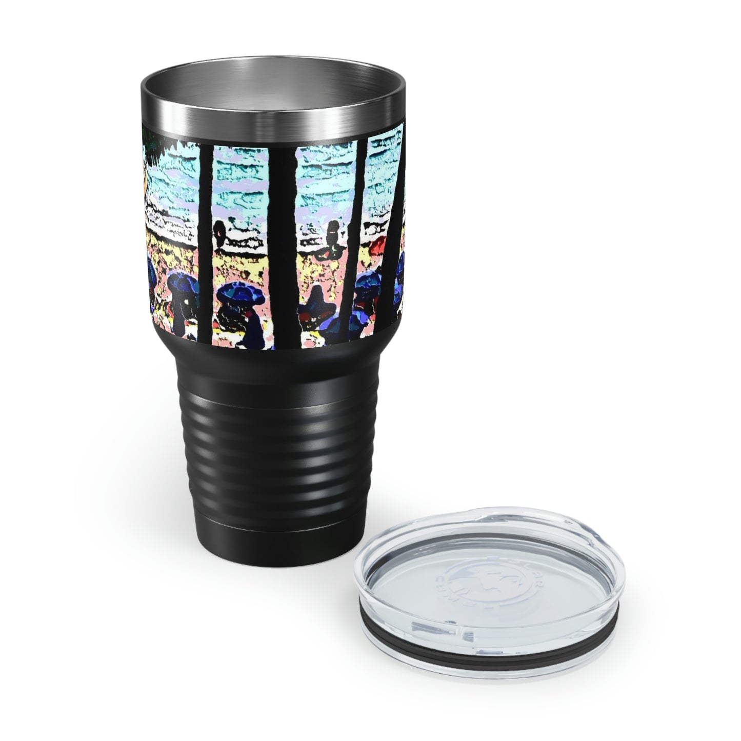 Ringneck Tumbler, 30oz ... "A Beautiful Beach Amongst The Palms" ... The Outrigger Waikiki, Honolulu, Oahu ... Original Works ...