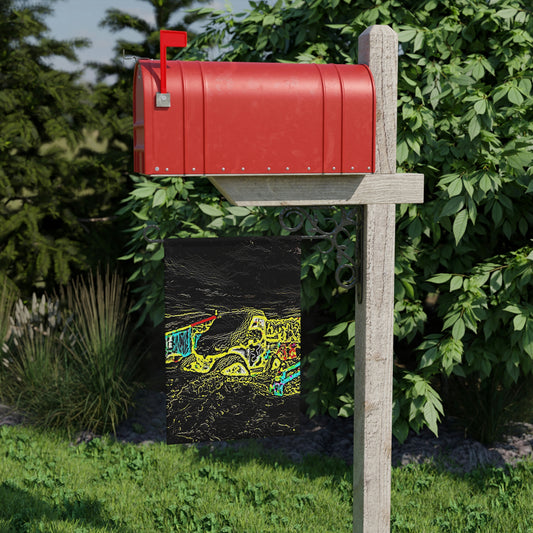 Garden Banner ... "Snow Vehicle In Snow Storm At-Rest" ... Circa 12Mar23 ... Central Idaho ... 18-Hours Rendering Time: Original Works ...