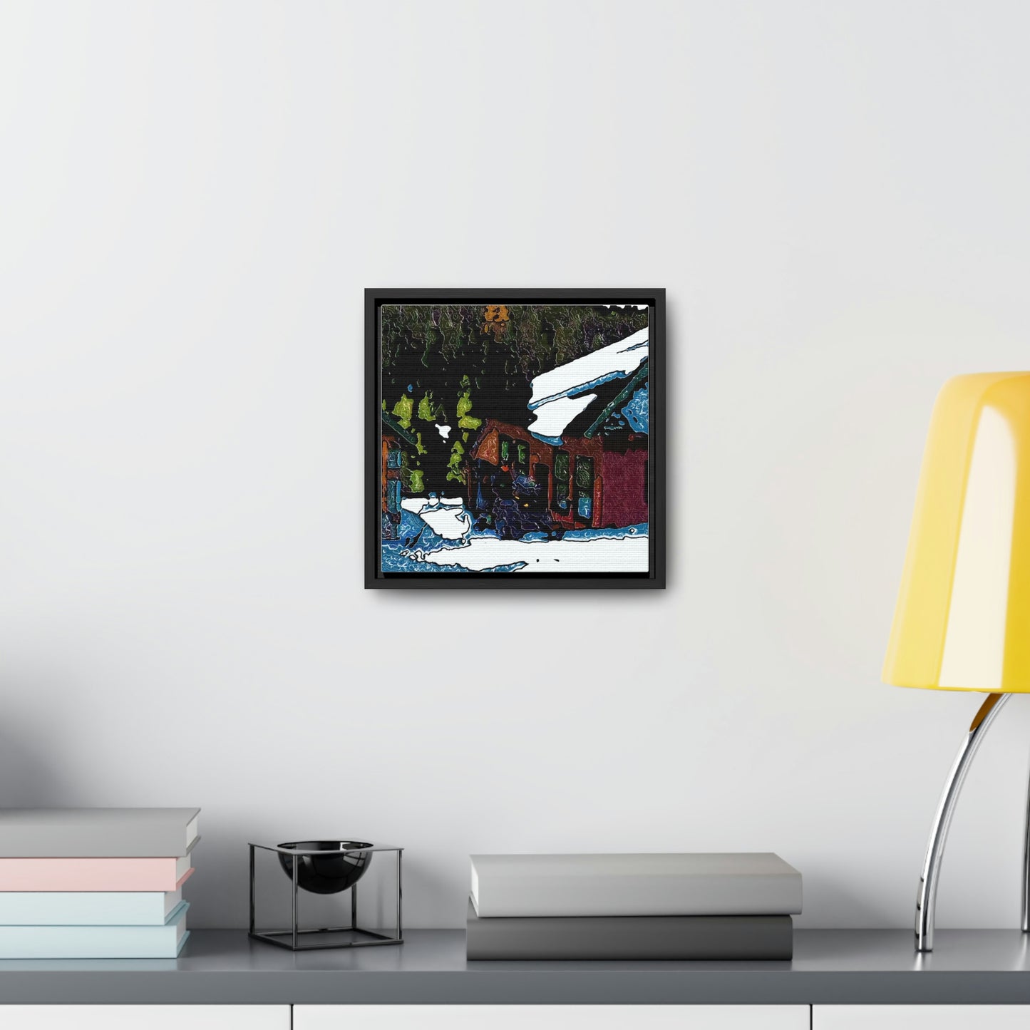 Gallery Canvas Wraps, Square Frame ... "A Rider Passeth-Through-It" ... Colors Galore & A Bit Of Impressionism ... Original Works. Winter 2021. Central Idaho. Rendering Time: 12 Hours ...