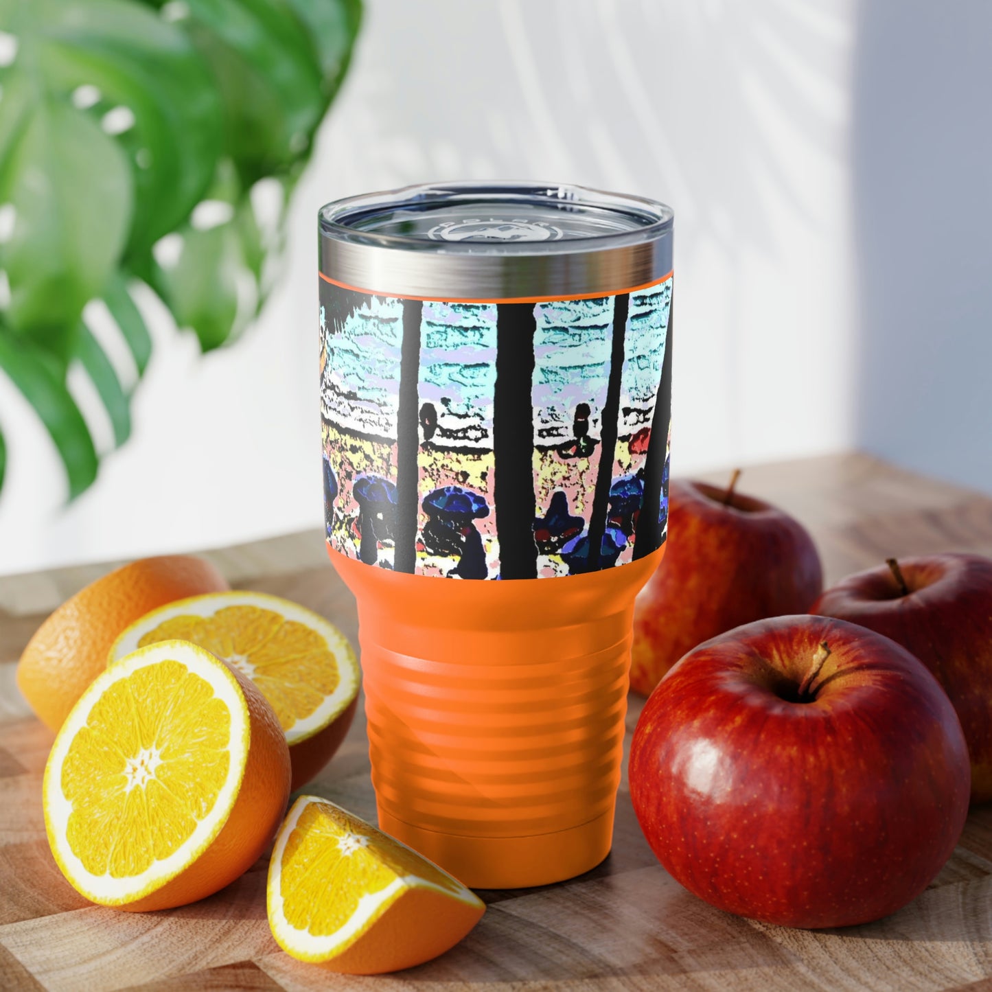 Ringneck Tumbler, 30oz ... "A Beautiful Beach Amongst The Palms" ... The Outrigger Waikiki, Honolulu, Oahu ... Original Works ...