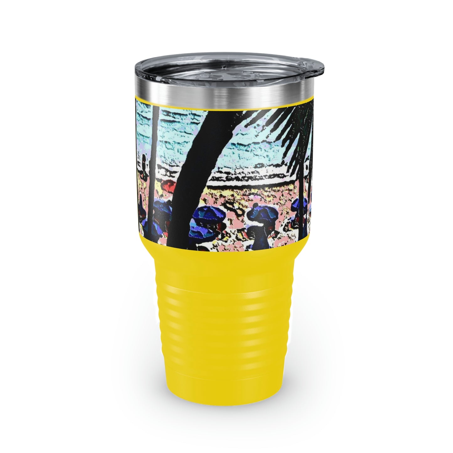Ringneck Tumbler, 30oz ... "A Beautiful Beach Amongst The Palms" ... The Outrigger Waikiki, Honolulu, Oahu ... Original Works ...