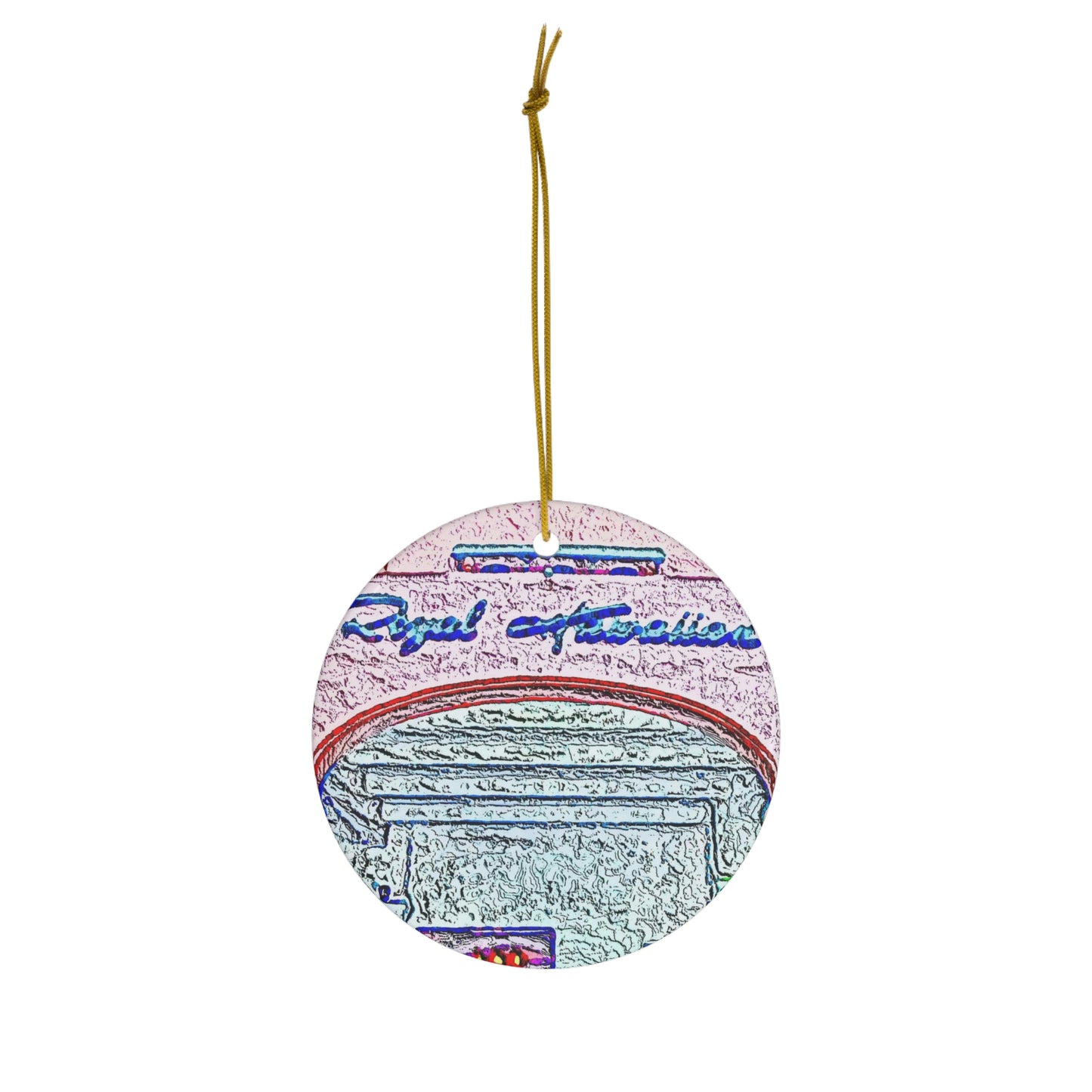 Ceramic Ornament, 1-Pack ... "La Grande Entree" At: 'The Pink Palace' ... The Royal Hawai'ian ... Honolulu, HI ... '27Oct2014' ... Original Works ...