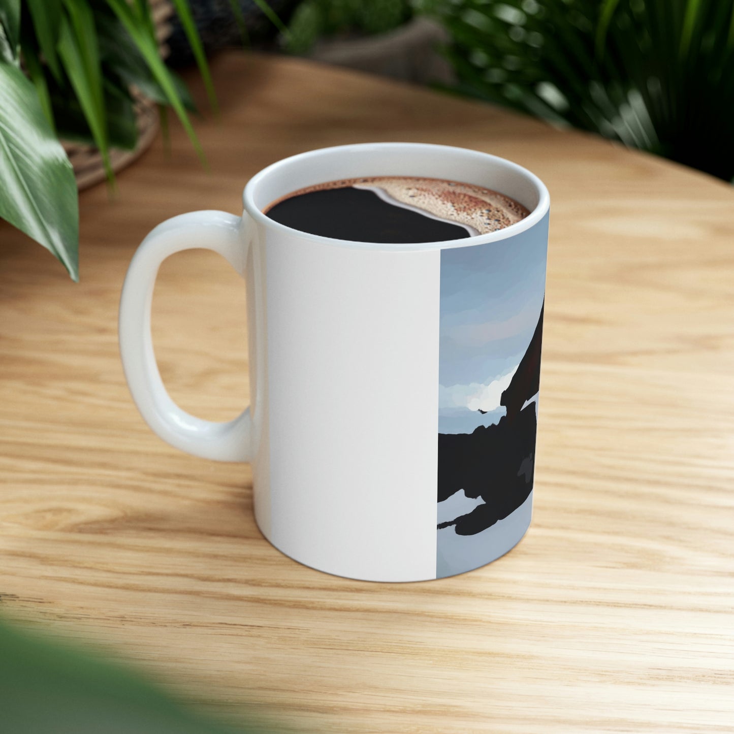 Ceramic Mug 11oz ... After An Intense Snow Storm ... 'Digging Out' ... A Vehicle & Cabin "In The Mountains" ... March 2023 ... Original Works ...