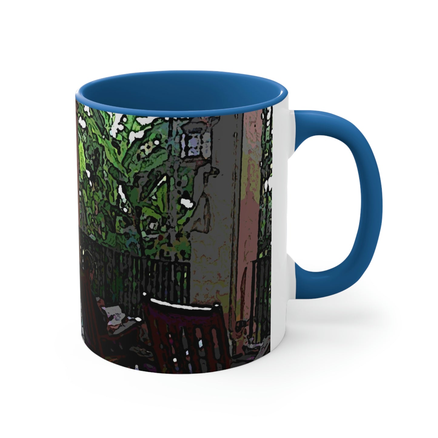 Accent Coffee Mug, 11oz ...  Lanai & Rocking Chairs At: 'The Pink Palace' ... The Royal Hawai'ian ... Honolulu, HI ... '27Oct2014' ... Original Works ...