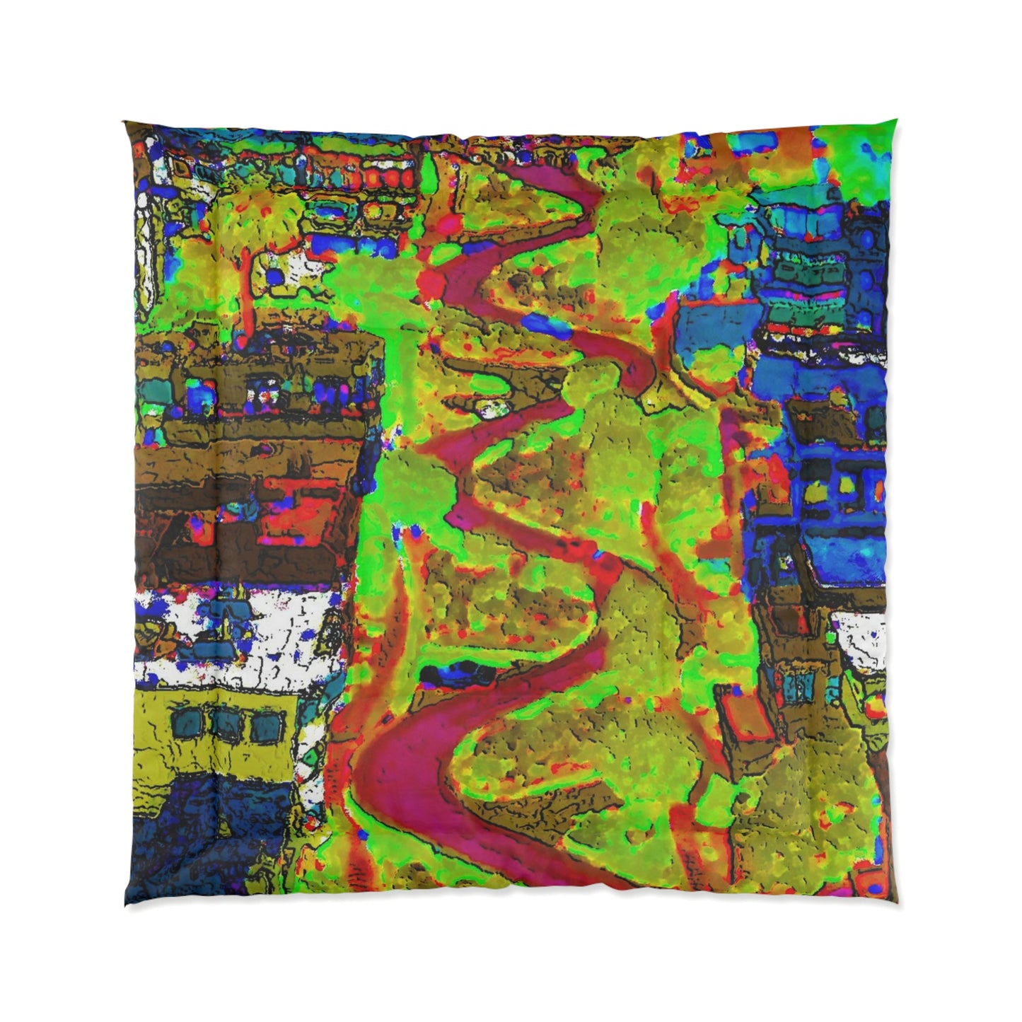 Comforter ... A Crazy Street ... 'Eight Winding Curve-Switchbacks' ... "Lombard Street, San Francisco, CA' ... Family Archives: 1970's ... Original Works ...