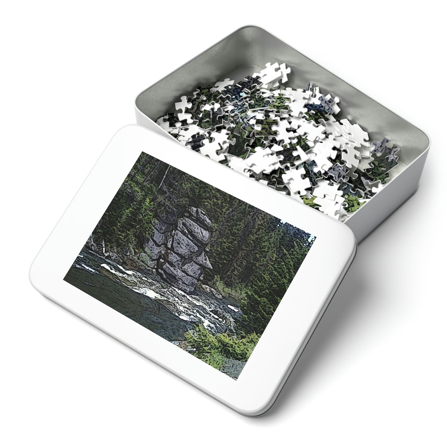 Jigsaw Puzzle (30, 110, 252, 500,1000-Piece) ..."I Am Innocent" ... Tricky-Dick Immortalized ... Nixon Rock: Along The River ... Central Idaho, Summer 2020 ... Original Works ...