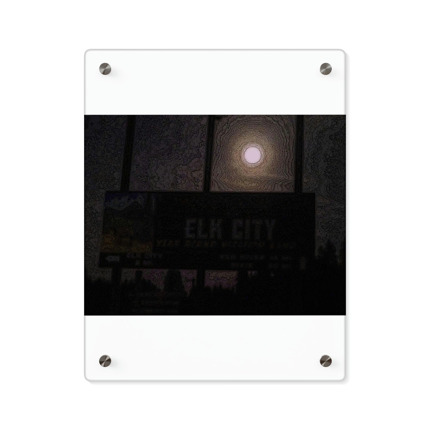 Acrylic Wall Art Panels ... Car Approaches From The Stern ... Moon Ascendary From The Bow ... "Two Friendly Travellers On A Cold Night Near Elk City" ... Circa 5Jan23 ... Original Works ...