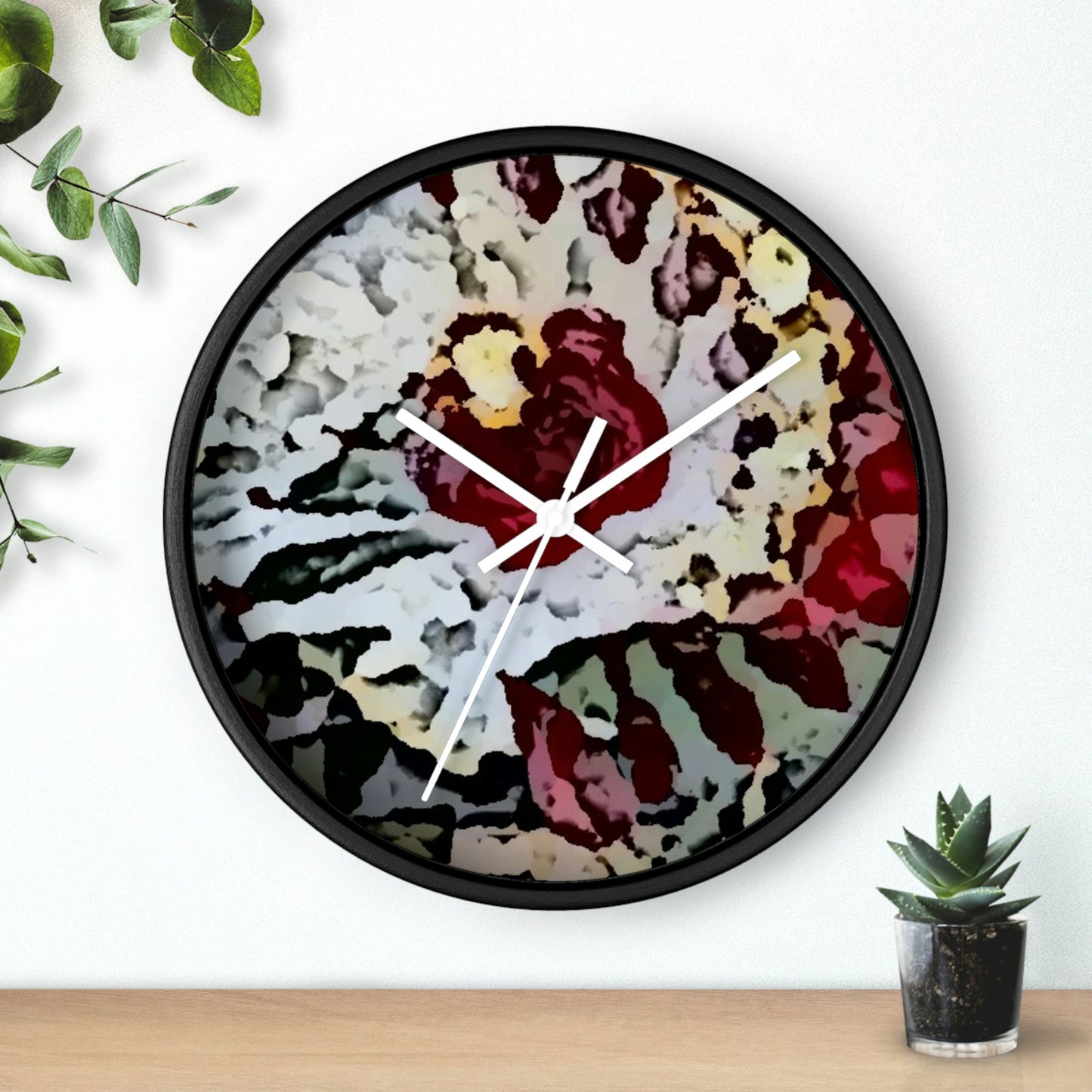 Wall clock ... "A Friendly Flower" ... Pointsettia 'Pointing' ... Original Works ... (Supplied Photograph) ...