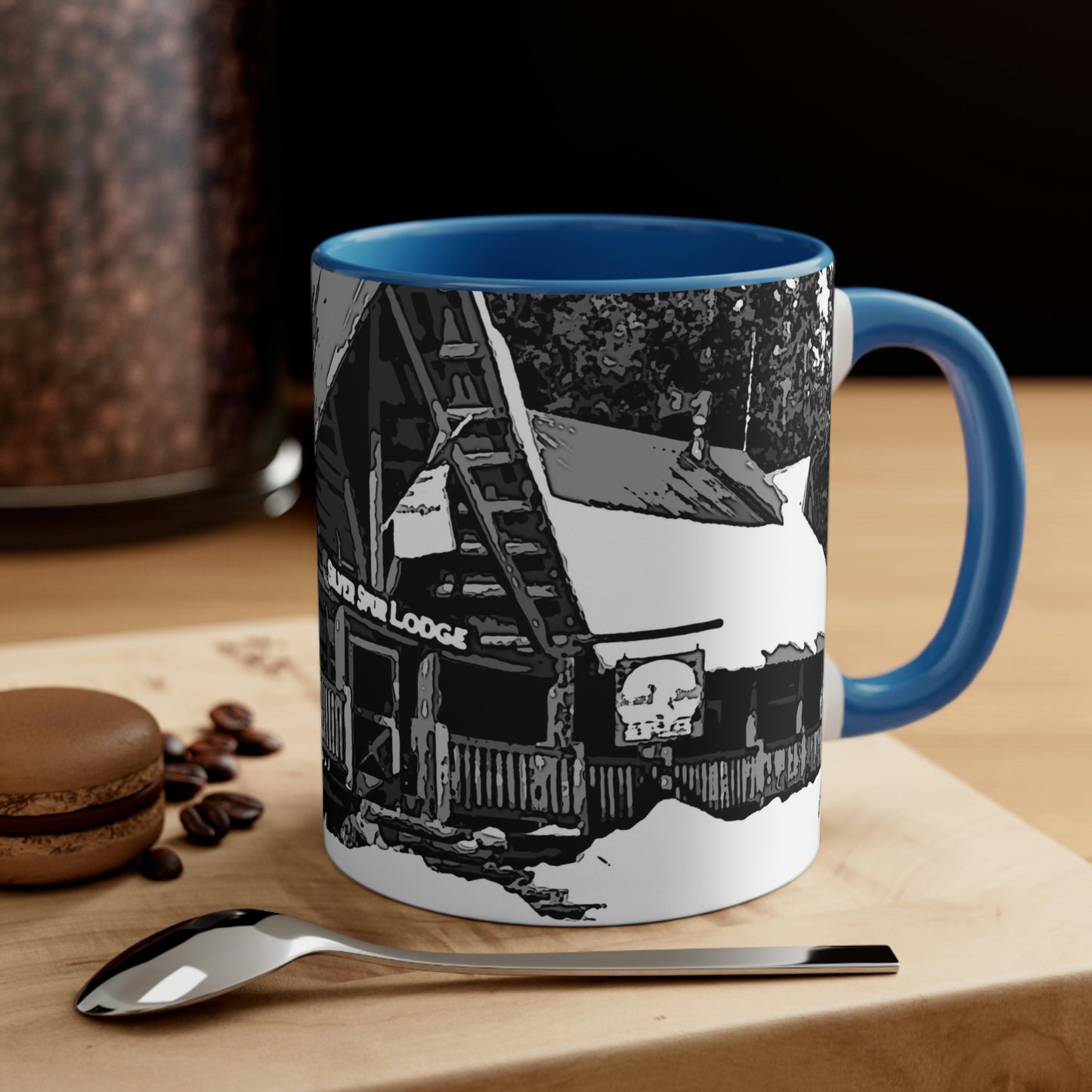 Accent Coffee Mug, 11oz ... A Beautiful Lodge & Back-Country Outfitter In A Mountain Town ... 'Dixie, Idaho, November 2022' ... Original Works ...