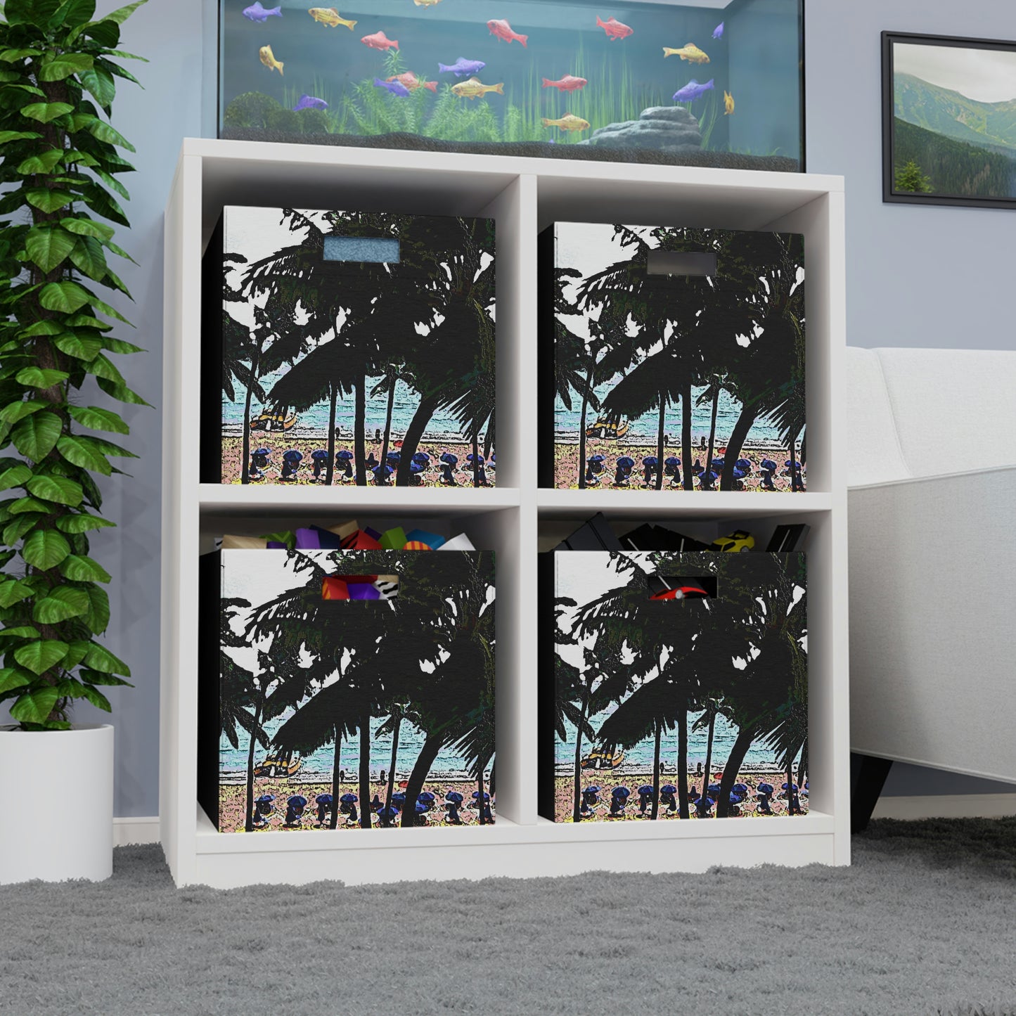 Felt Storage Box ... "A Beautiful Beach Amongst The Palms" ... The Outrigger Waikiki, Honolulu, Oahu ... Original Works ...