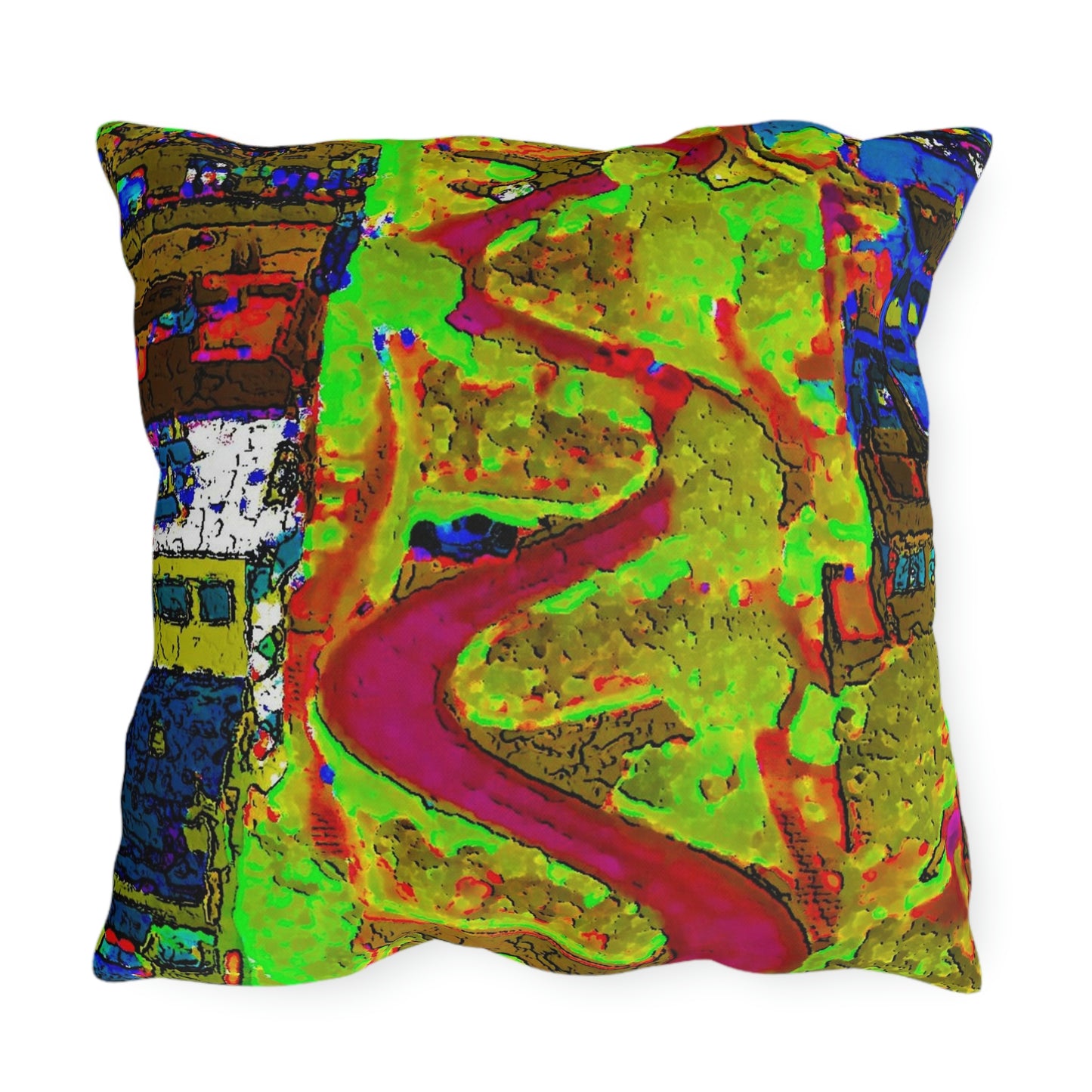 Outdoor Pillows ... A Crazy Street ... 'Eight Winding Curve-Switchbacks' ... "Lombard Street, San Francisco, CA' ... Family Archives: 1970's ... Original Works ...
