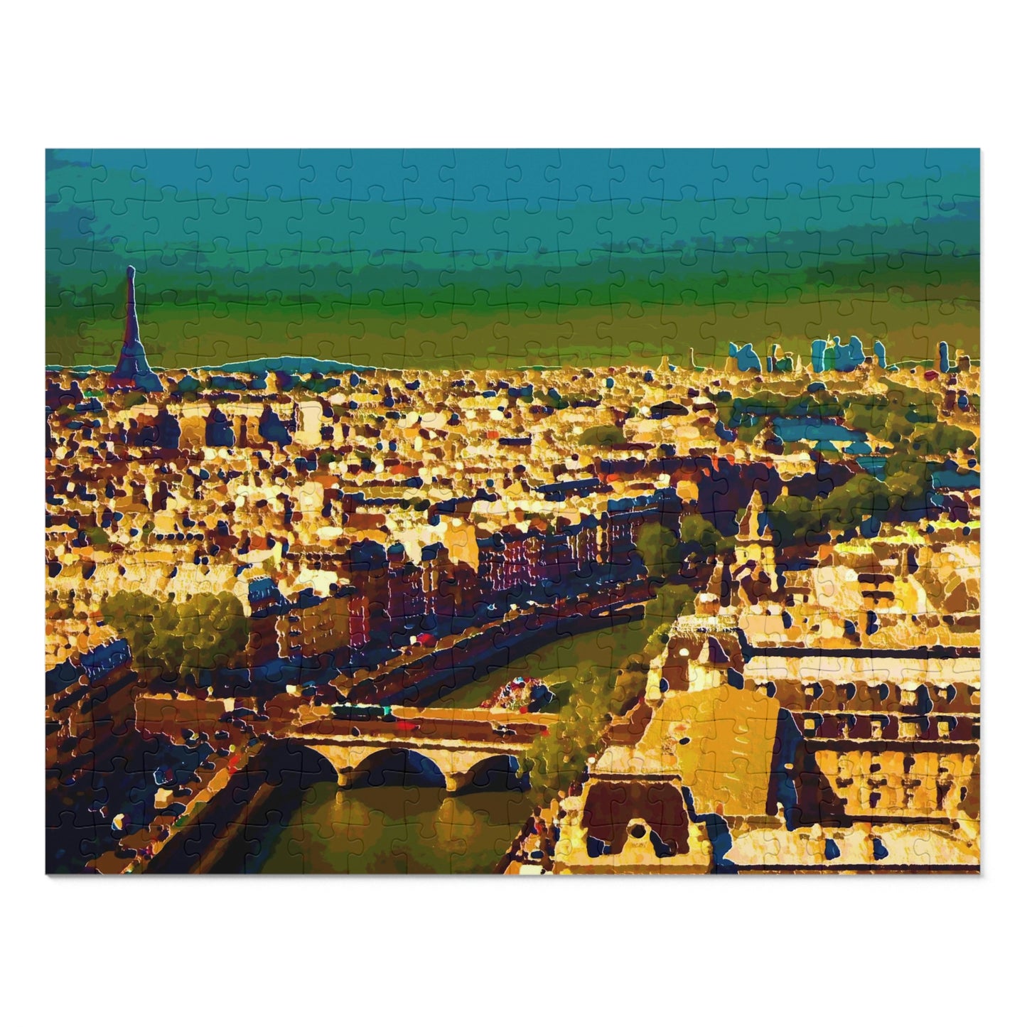 Jigsaw Puzzle (30, 110, 252, 500,1000-Piece) ... Au Paris ... "Along The River Seine" ... Barbara Joan Bonnell-Holt: 1972 ... Original Works ...