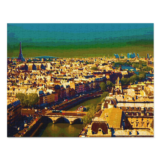 Jigsaw Puzzle (30, 110, 252, 500,1000-Piece) ... Au Paris ... "Along The River Seine" ... Barbara Joan Bonnell-Holt: 1972 ... Original Works ...