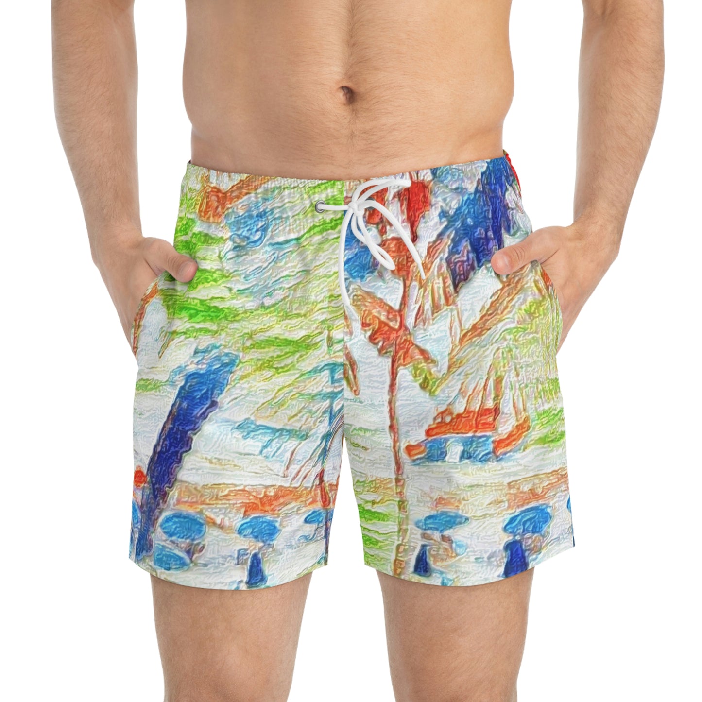 Swim Trunks (AOP) ... "The Royal Hawai'ian: Waikiki Beach_Beach" ... Honolulu, HI ... October 2014 (Halloween) ... Original Works ...