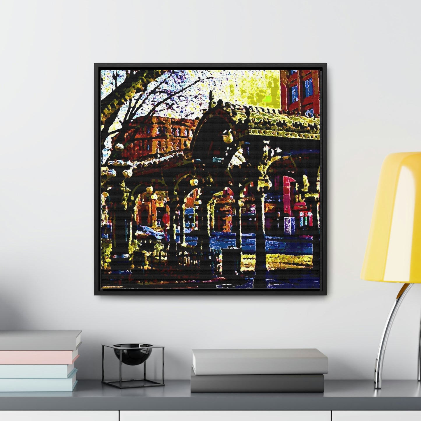 Gallery Canvas Wraps, Square Frame ... A Very Fine Place To Meet ... To Catch The Bus ... 'To Find A Friend' .. Just-To-Hangout ... Dr FJHolt Base Photo ... Original Works ...