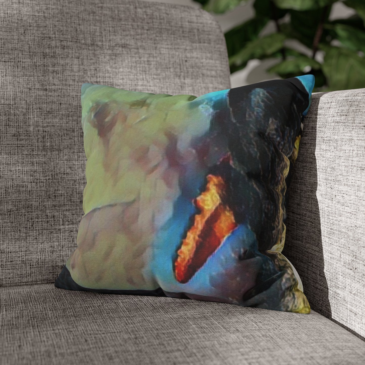 Spun Polyester Square Pillow Case ... An Extraordinary Humpback Breach ... 'With Explosive Energy' ... Family Archives (KPH) ... Circa: 21st Century. Maui, HI ... Original Works ...