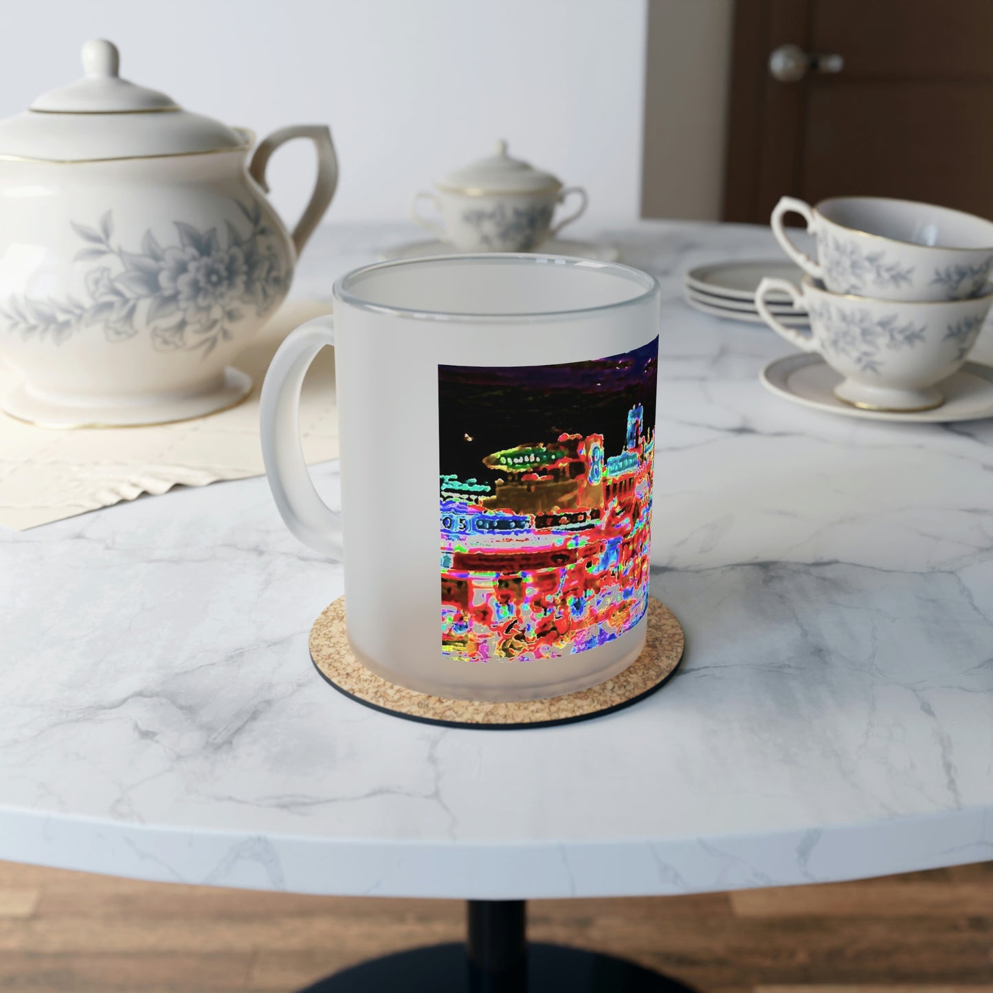 Frosted Glass Mug ... "No.9 Fishermen's Grotto - Fishermen's Wharf, SF, California" ... Family Archives: 1970's ... Original Works ...