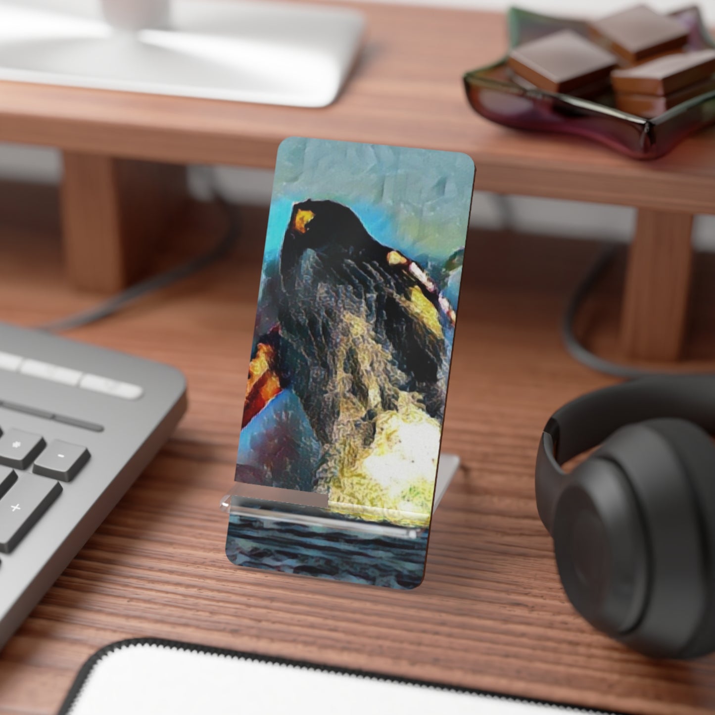 Mobile Display Stand for Smartphones ... An Extraordinary Humpback Breach ... 'With Explosive Energy' ... Family Archives (KPH) ... Circa: 21st Century. Maui, HI ... Original Works ...
