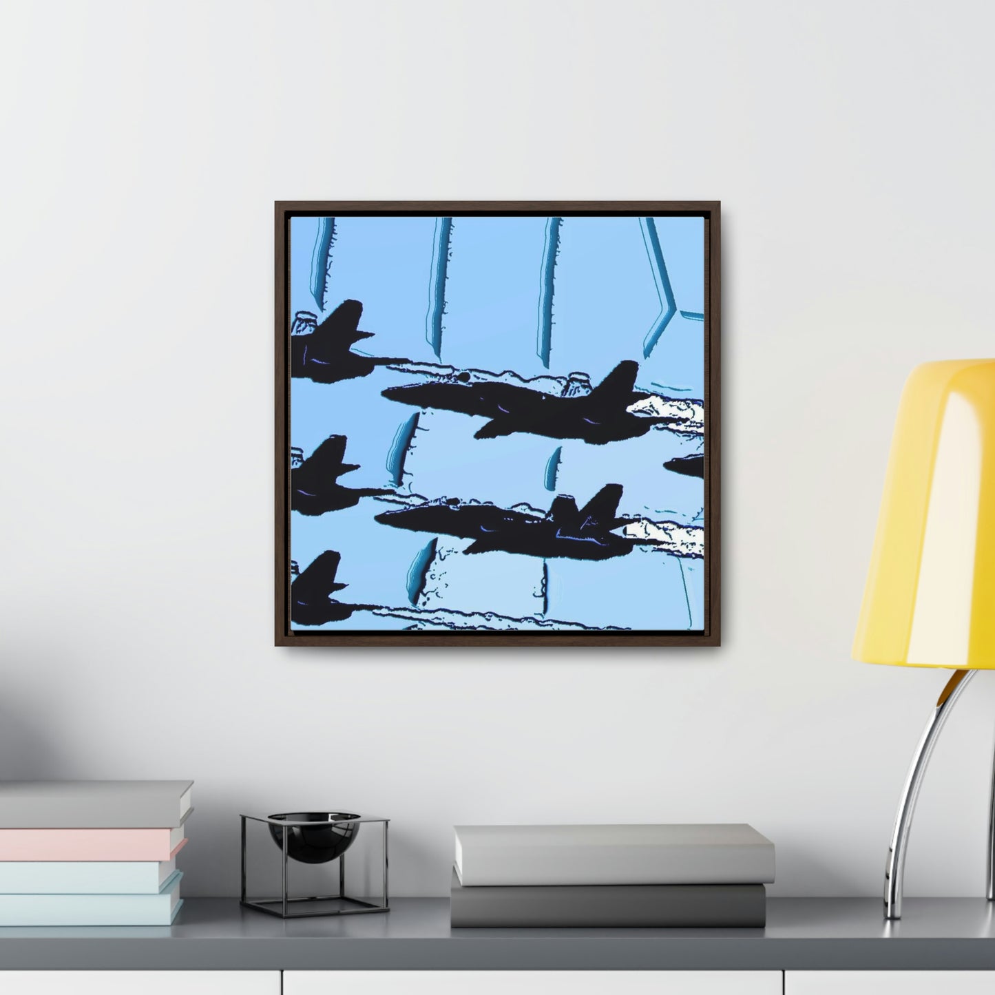Gallery Canvas Wraps, Square Frame ... Seattle Seafair ..."Blue Angels Run Over Lake Washington" ... Circa Mid 1980's ... Dr FJ Holt ... Original Works ...