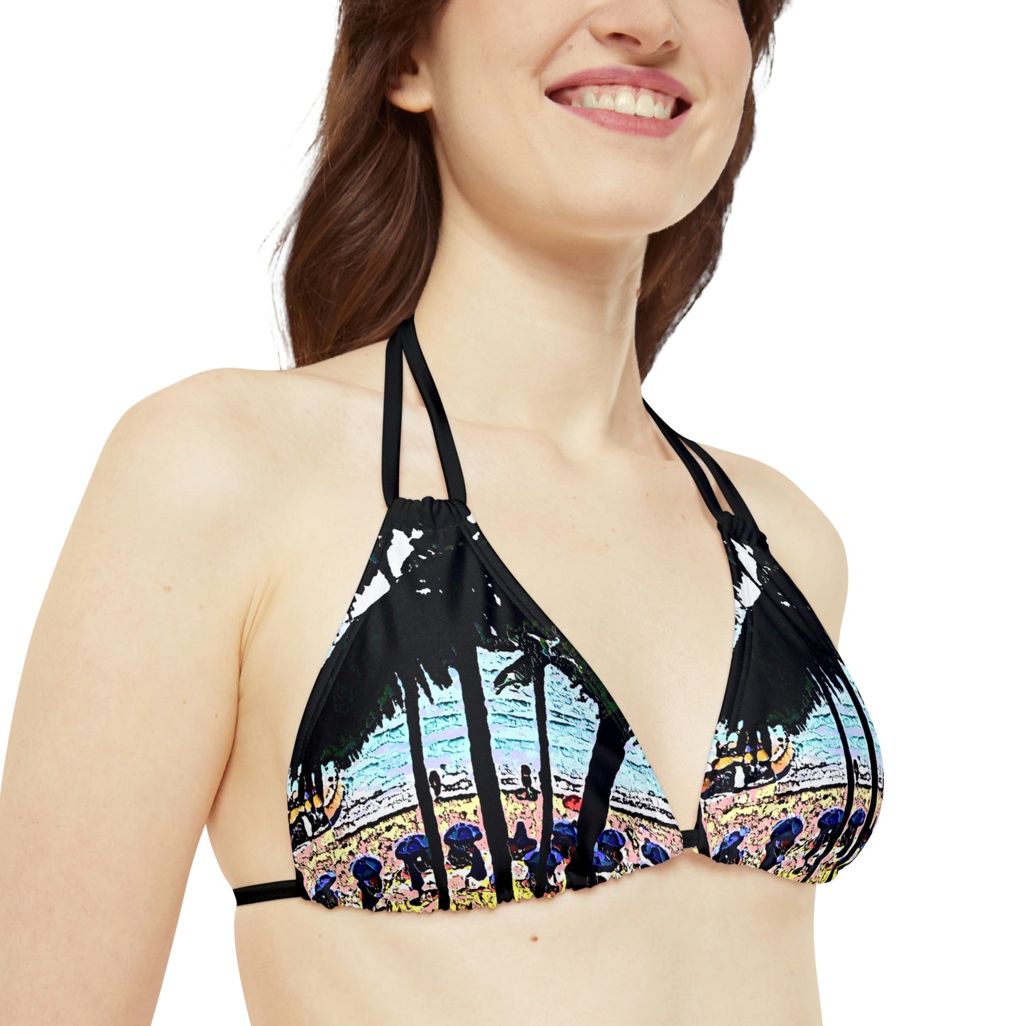 Strappy Triangle Bikini Top ... "A Beautiful Beach Amongst The Palms" ... The Outrigger Waikiki, Honolulu, Oahu ... Original Works ...