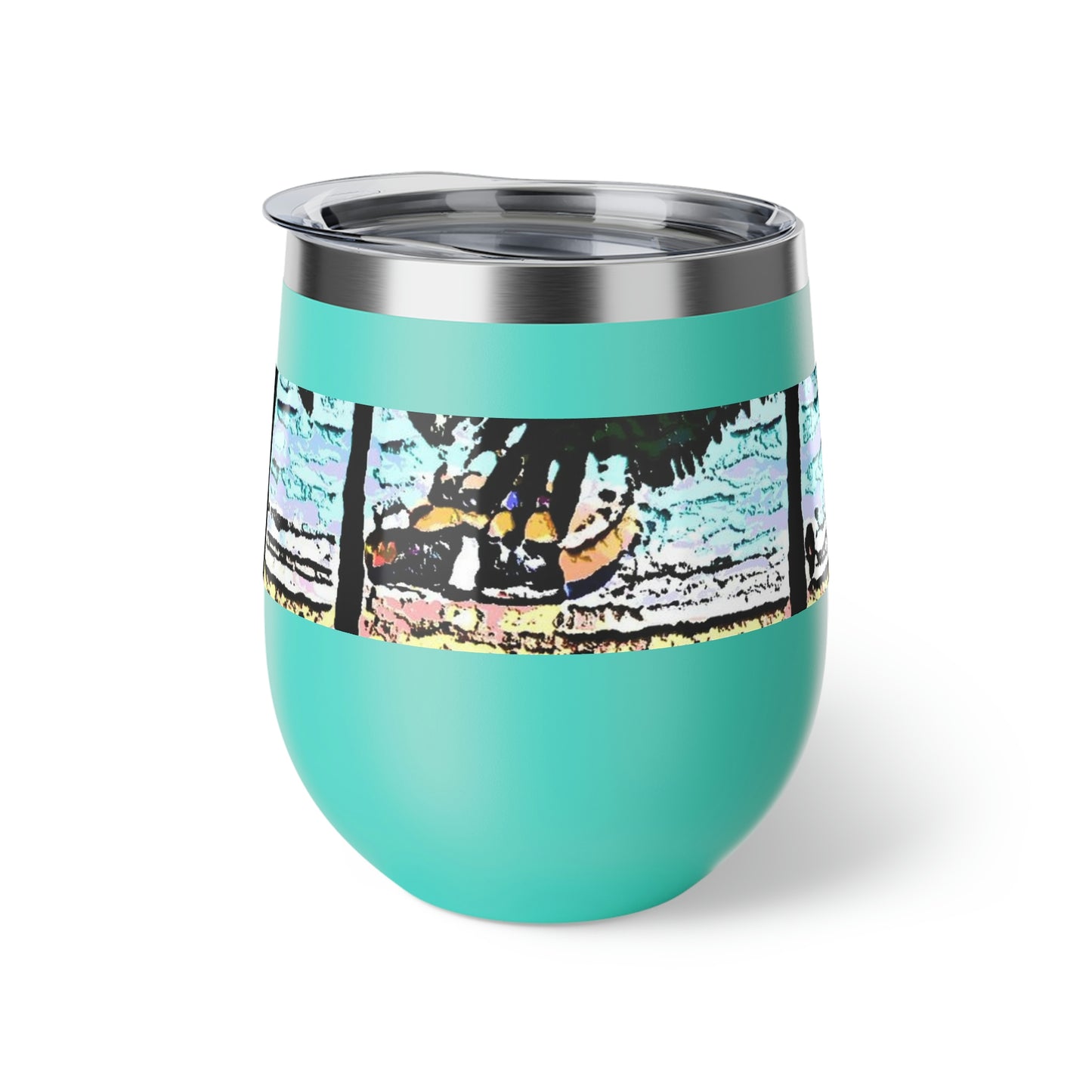 Copper Vacuum Insulated Cup, 12oz ... "A Beautiful Beach Amongst The Palms" ... The Outrigger Waikiki, Honolulu, Oahu ... Original Works ...