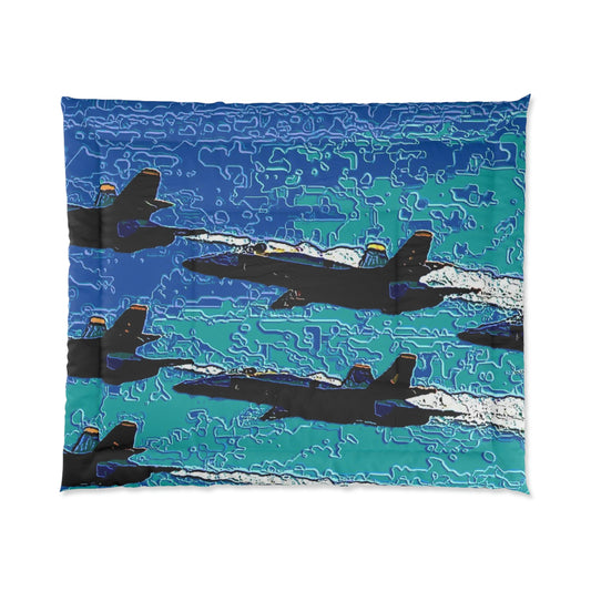 Comforter .... Seattle Seafair ..."Blue Angels Run Over Lake Washington" ... Circa Mid 1980's ... Dr FJ Holt ... Original Works ...