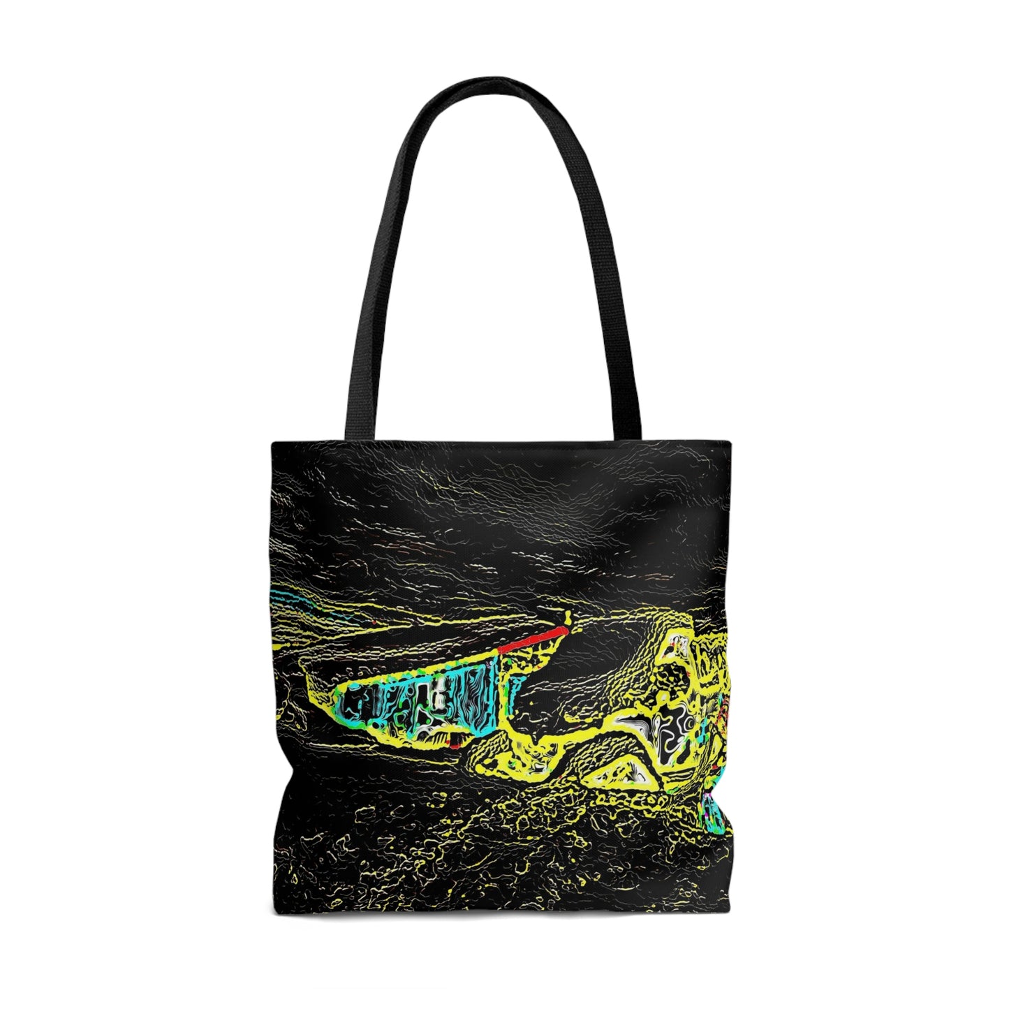 Tote Bag (AOP) ...  "Snow Vehicle In Snow Storm At-Rest" ... Circa 12Mar23 ... Central Idaho ... 18-Hours Rendering Time: Original Works ...