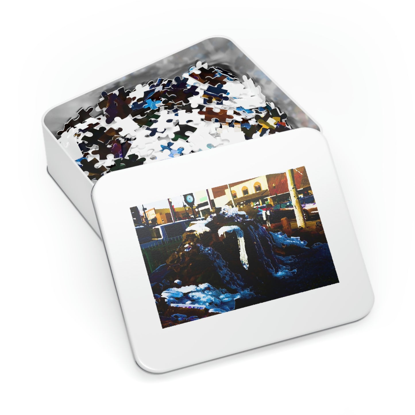 Jigsaw Puzzle (30, 110, 252, 500,1000-Piece) ...  "Ice & Water Sculpted" ... Downtown Grangeville, Idaho ... Adjacent To Irwin Pharmacy ... 5Jan23 ... Original Works ...