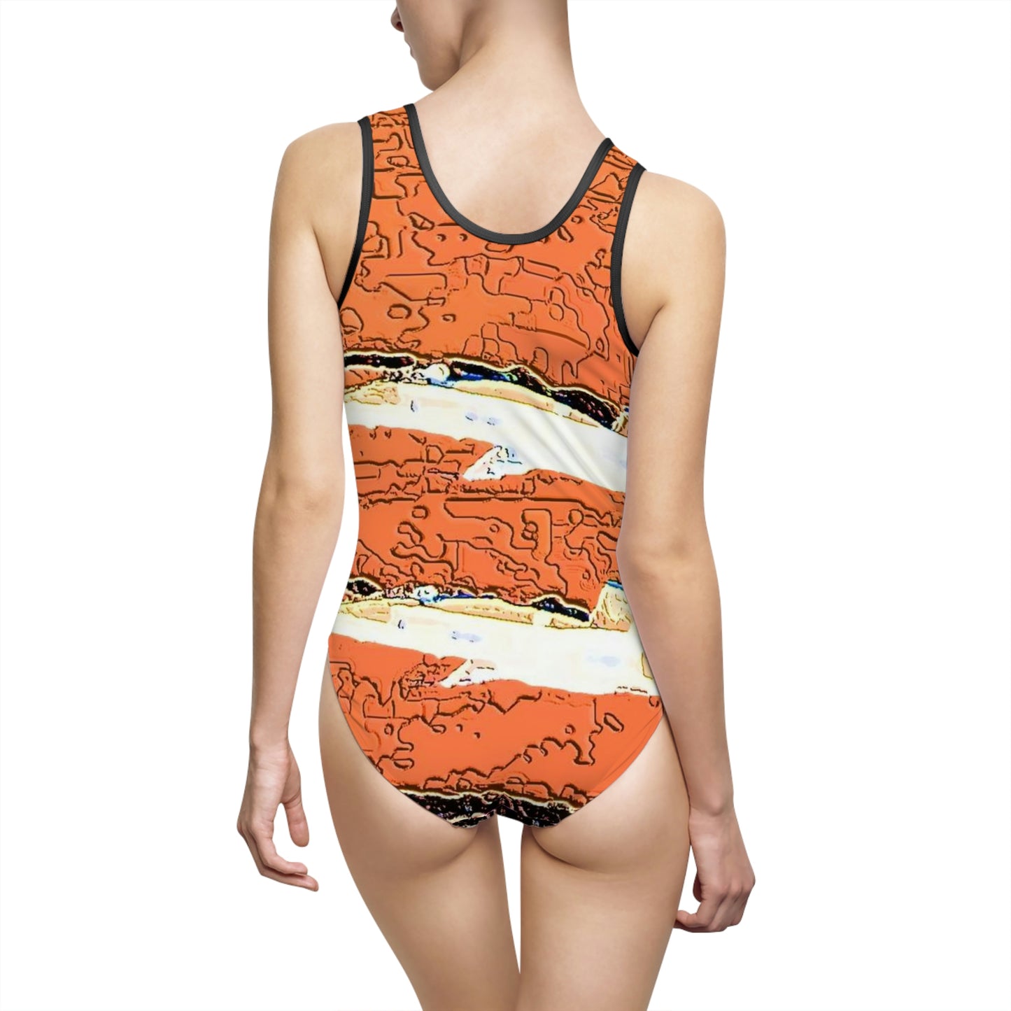 Women's Classic One-Piece Swimsuit ... Seattle Seafair ..."Blue Angels Run Over Lake Washington" ... Circa Mid 1980's ... Dr FJ Holt ... Original Works ...