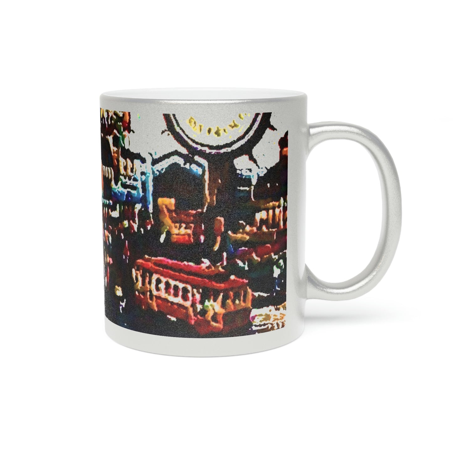 Metallic Mug (Silver\Gold) ...  "No.9 Fishermen's Grotto - Fishermen's Wharf, SF, California" ... Family Archives: 1970's ... Original Works ...