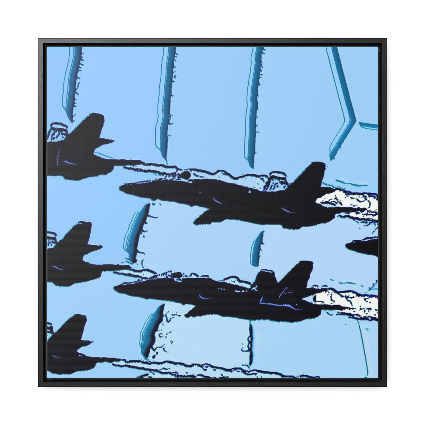 Gallery Canvas Wraps, Square Frame ... Seattle Seafair ..."Blue Angels Run Over Lake Washington" ... Circa Mid 1980's ... Dr FJ Holt ... Original Works ...