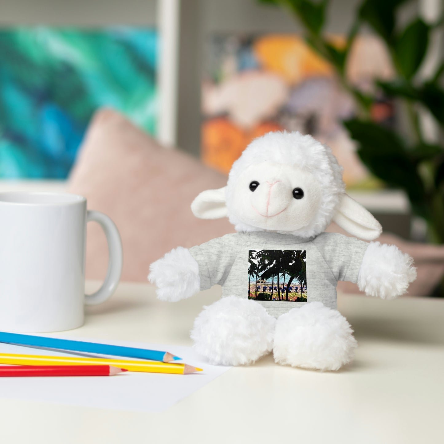 Stuffed Animals with Tee ... "A Beautiful Beach Amongst The Palms" ... The Outrigger Waikiki, Honolulu, Oahu ... Original Works ...