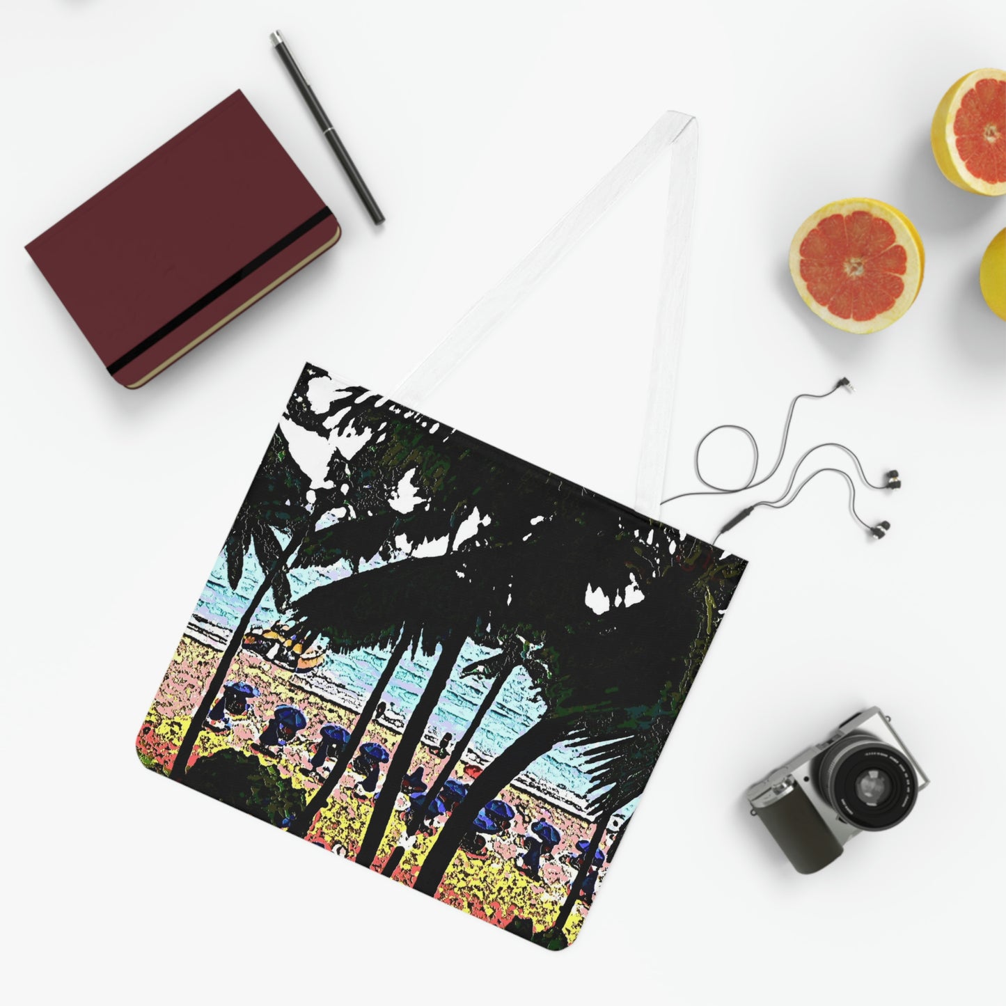 Shoulder Tote Bag ... "A Beautiful Beach Amongst The Palms" ... The Outrigger Waikiki, Honolulu, Oahu ... Original Works ...