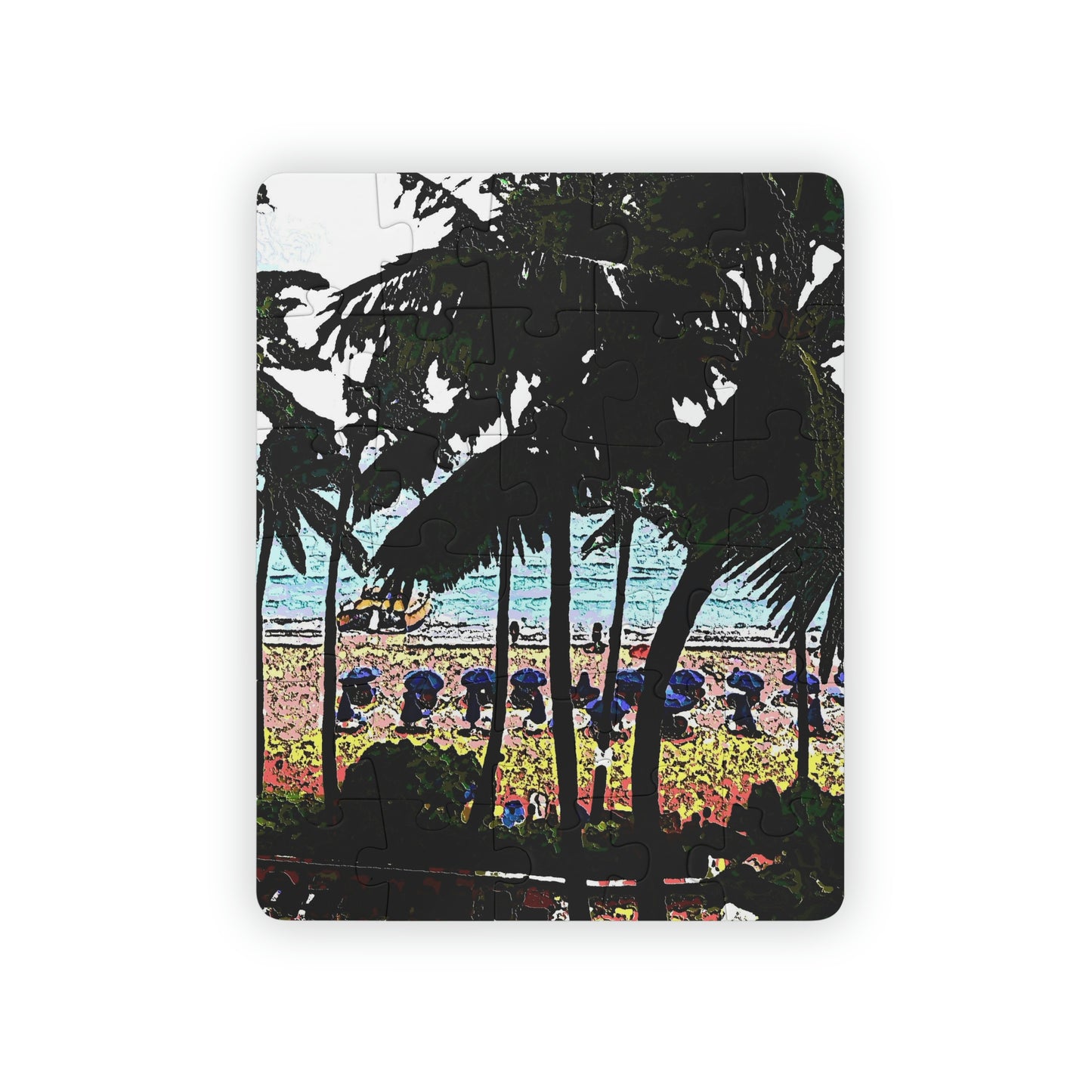 Kids' Puzzle, 30-Piece ...  "A Beautiful Beach Amongst The Palms" ... The Outrigger Waikiki, Honolulu, Oahu ... Original Works ...