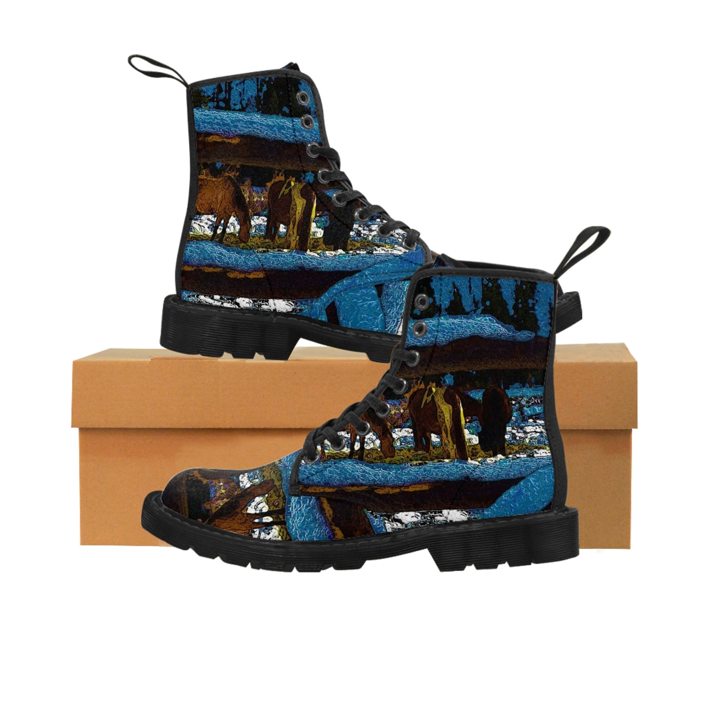 Women's Canvas Boots ...  A Horse ... A Saddle ...  Foraging Through The Snow ...  An_Asses 'Cry' ... Central Idaho, November 2022 ...  Original Works ..