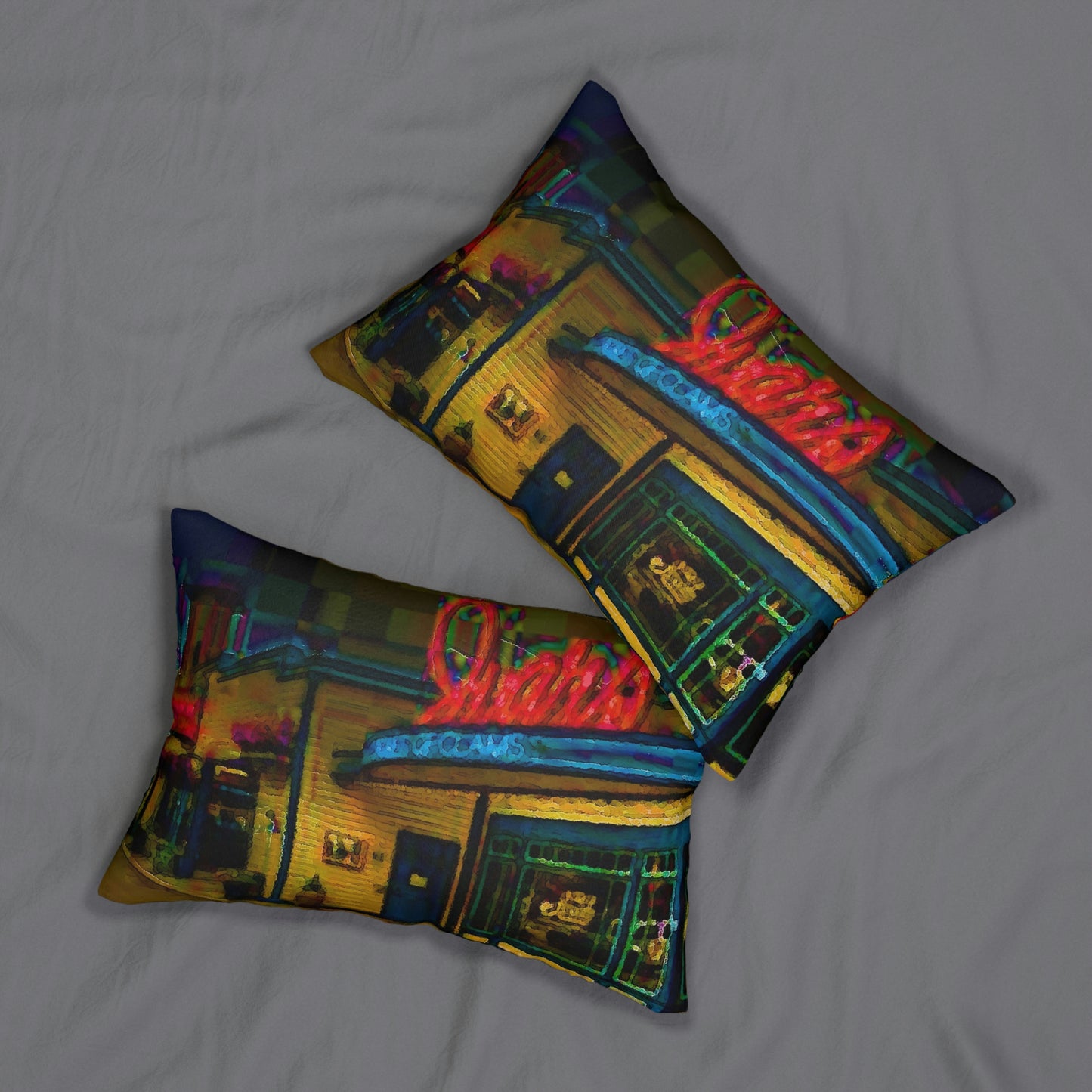 Spun Polyester Lumbar Pillow ... In-A-Hurry & Stressed? ... Remember: Keep "Clam" ... Clam_Happy ...  'Ivars: Seattle Waterfront' ... Personal Archives ... Original Works ...