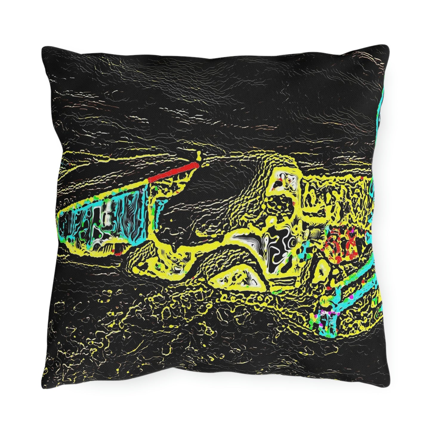 Outdoor Pillows ...  "Snow Vehicle In Snow Storm At-Rest" ... Circa 12Mar23 ... Central Idaho ... 18-Hours Rendering Time: Original Works ...