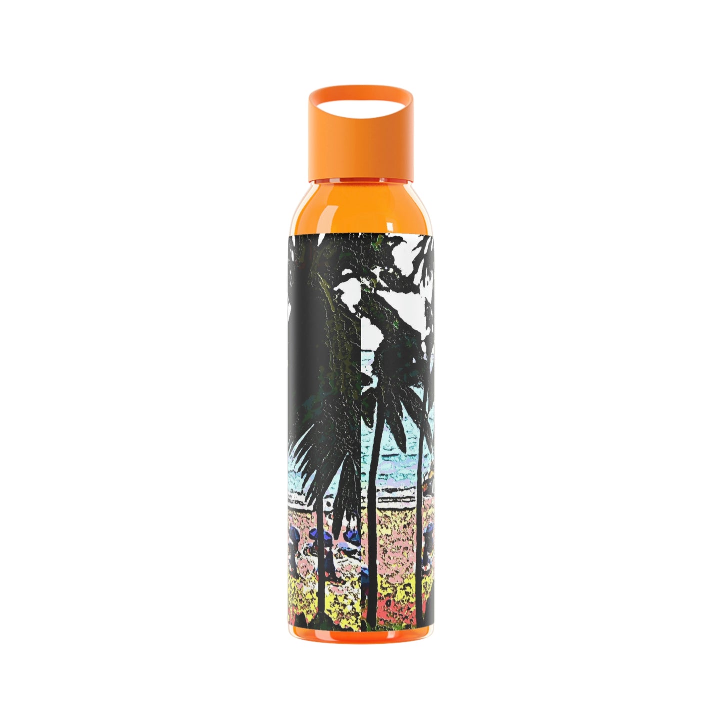 Sky Water Bottle ... "A Beautiful Beach Amongst The Palms" ... The Outrigger Waikiki, Honolulu, Oahu ... Original Works ...