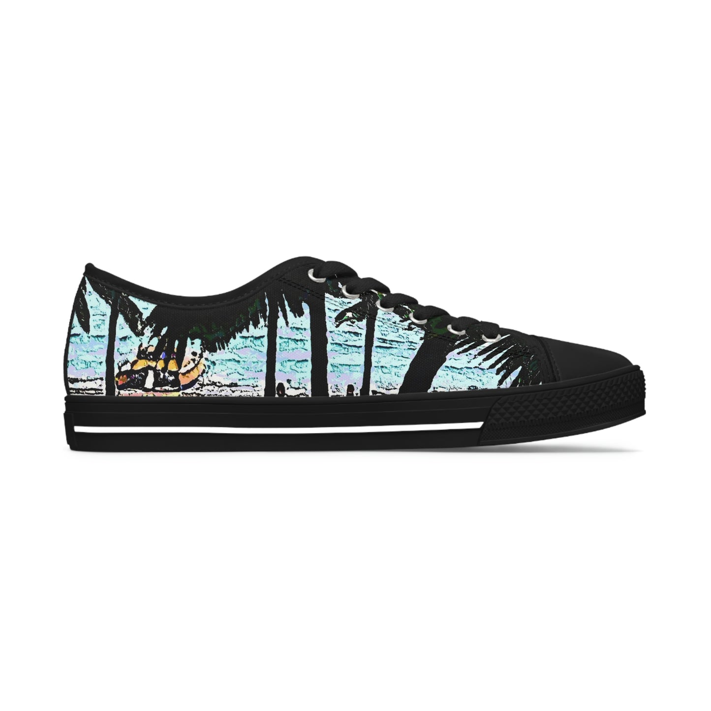 Women's Low Top Sneakers ... "A Beautiful Beach Amongst The Palms" ... The Outrigger Waikiki, Honolulu, Oahu ... Original Works ...
