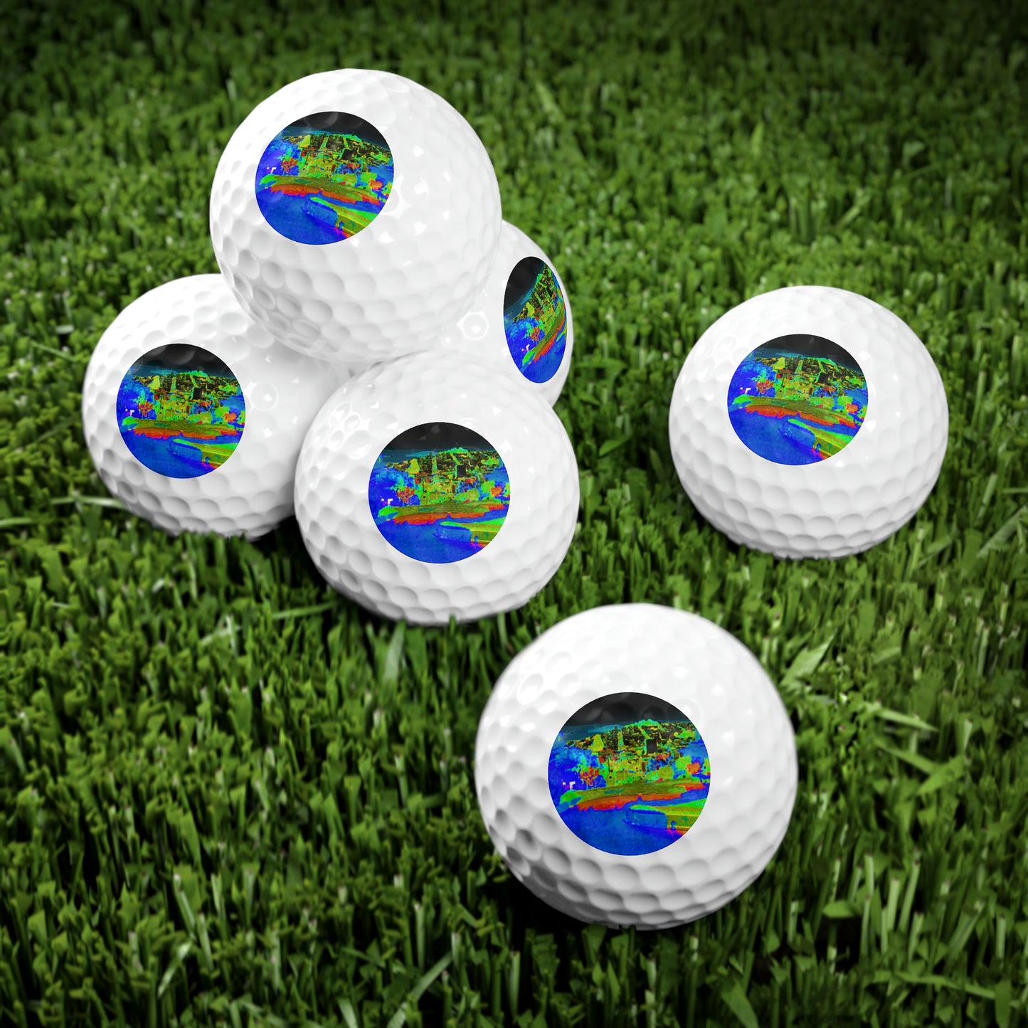 Golf Balls, 6pcs ... "Lombard Street San Francisco, CA, USA" ... Family Archives 1970's ... Original Works ...