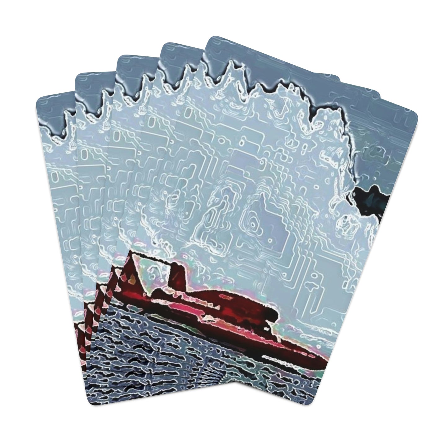Custom Poker Cards ...  Seattle Columbia Cup On Lake Washington ... "Dave Wilcox Heads For The Win" ... Associate Gift-Photo ... Original Works ...