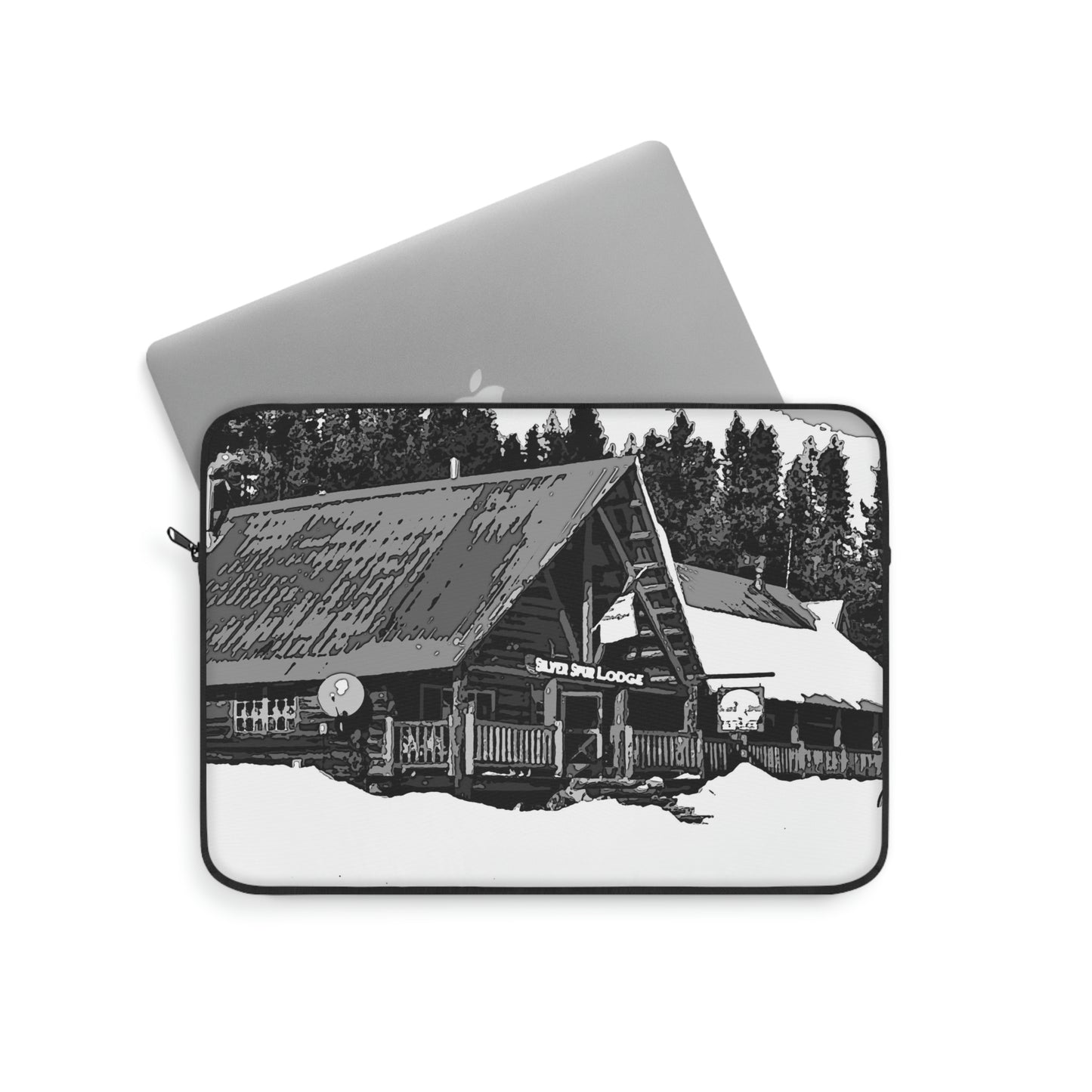 Laptop Sleeve ... A Beautiful Lodge & Back-Country Outfitter In A Mountain Town ... 'Dixie, Idaho, November 2022' ... Original Works ...