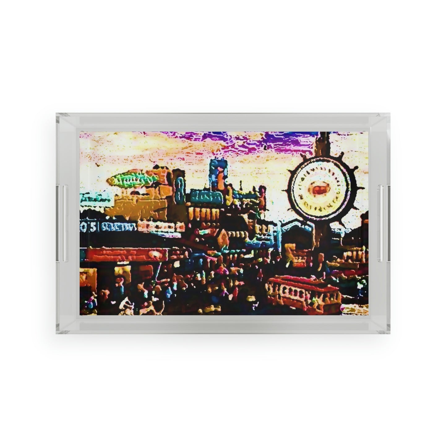 Acrylic Serving Tray ...  "No.9 Fishermen's Grotto - Fishermen's Wharf, SF, California" ... Family Archives: 1970's ... Original Works ...
