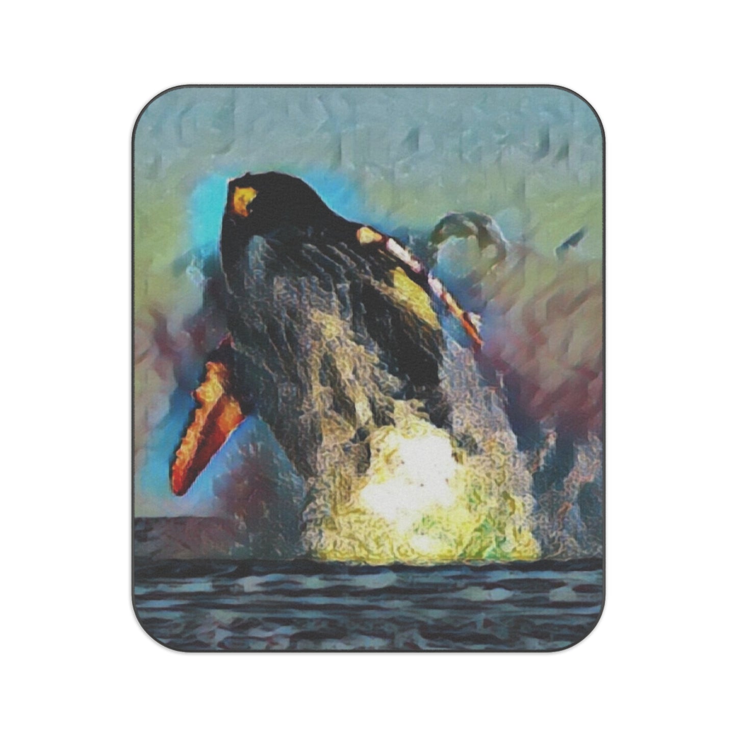 Picnic Blanket ... An Extraordinary Humpback Breach ... 'With Explosive Energy' ... Family Archives (KPH) ... Circa: 21st Century. Maui, HI ... Original Works ...