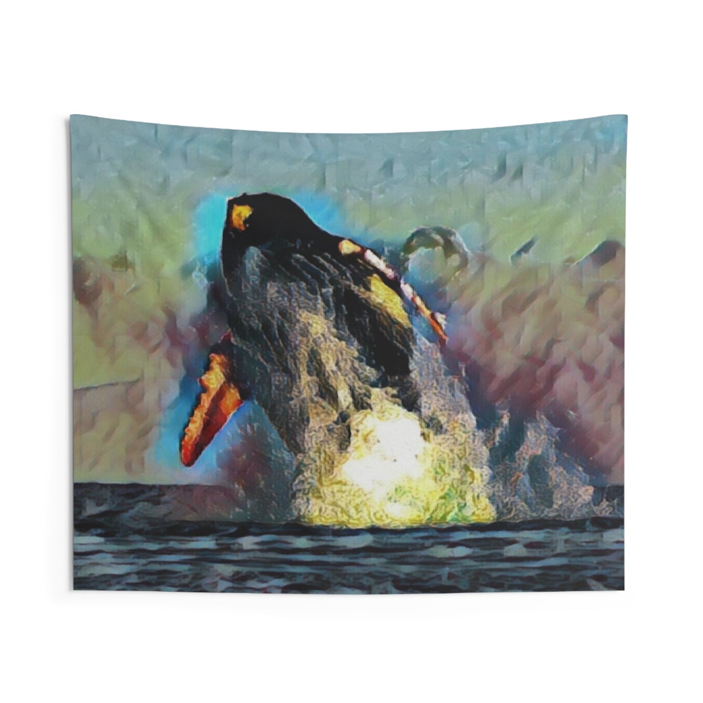 Indoor Wall Tapestries ... An Extraordinary Humpback Breach ... 'With Explosive Energy' ... Family Archives (KPH) ... Circa: 21st Century. Maui, HI ... Original Works ...
