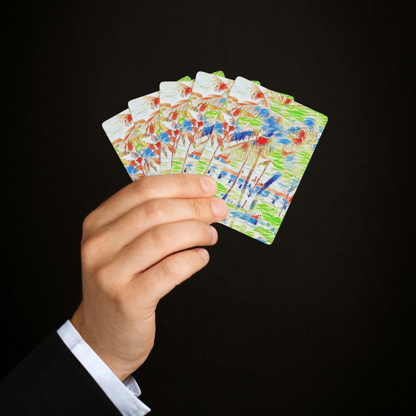 Custom Poker Cards ... "The Royal Hawai'ian: Waikiki Beach_Beach" ... Honolulu, HI ... Ocotber 2014 (Halloween) ... Original Works ...